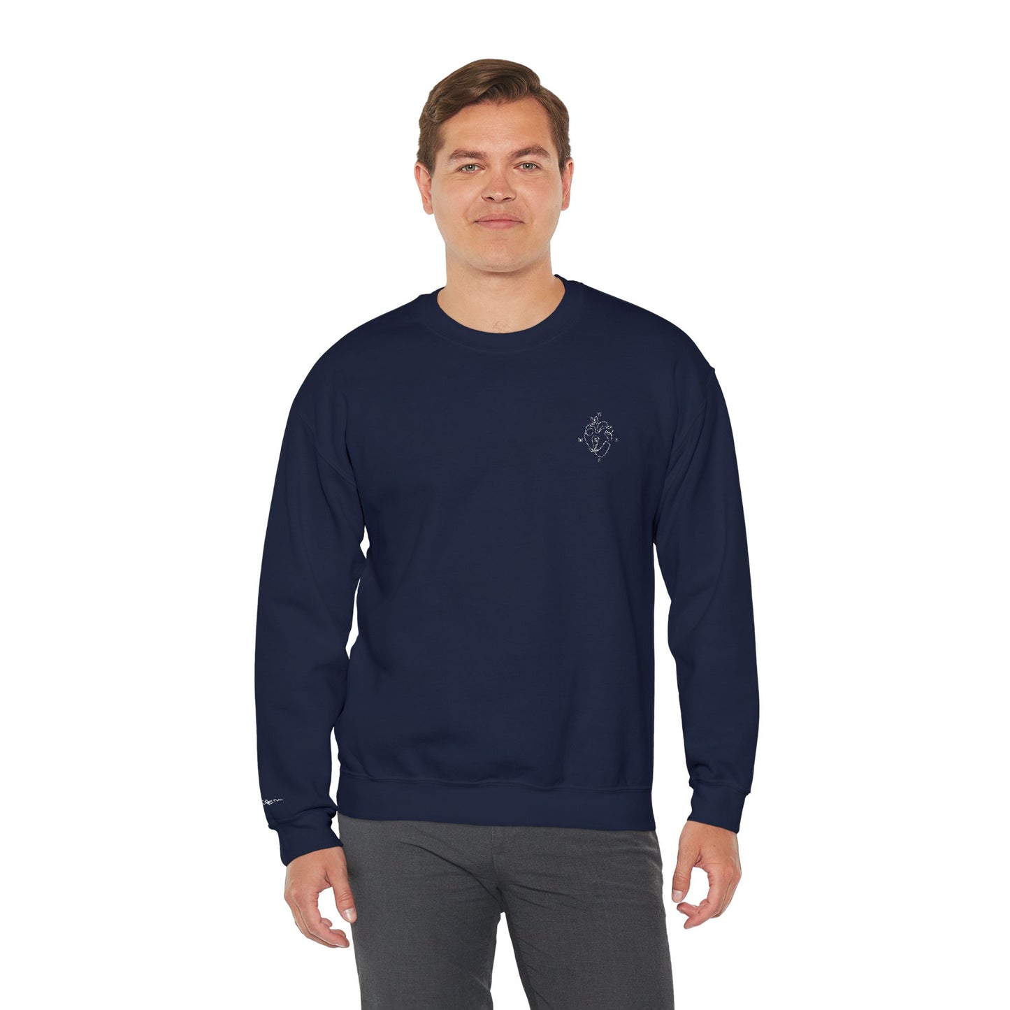 Heartled Crewneck Sweatshirt-Embroidery (Heavy Blend)