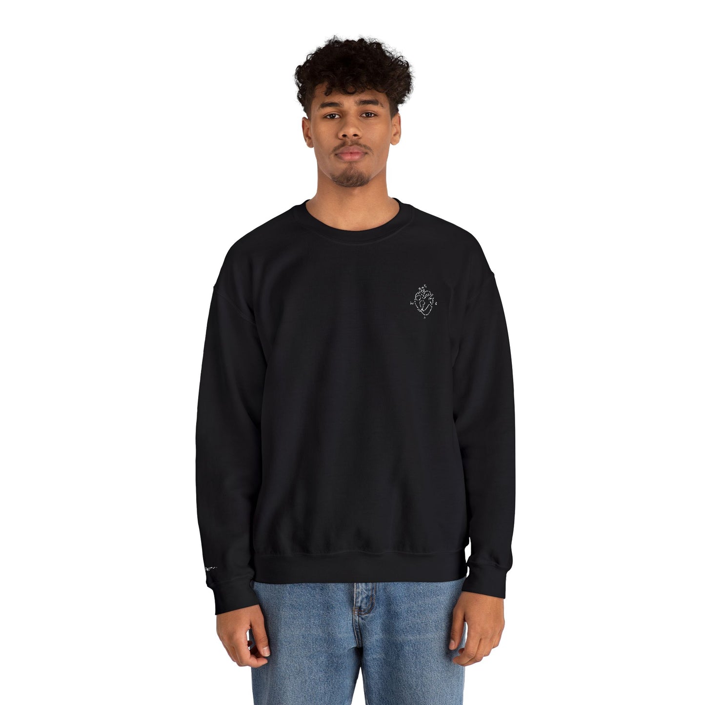 Heartled Crewneck Sweatshirt-Embroidery (Heavy Blend)