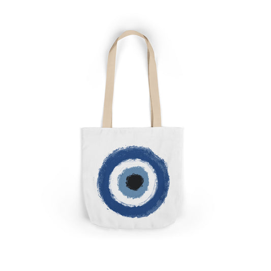 Evil Eye Protected Tote Bag, Color Straps