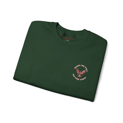 Phoenix Rising Embroidery Crewneck - Cozy Unisex Sweatshirt - Comfortable Crewneck for All Seasons, Perfect Gift for Friends, Stylish Casual Wear, Great for Fall and Winter