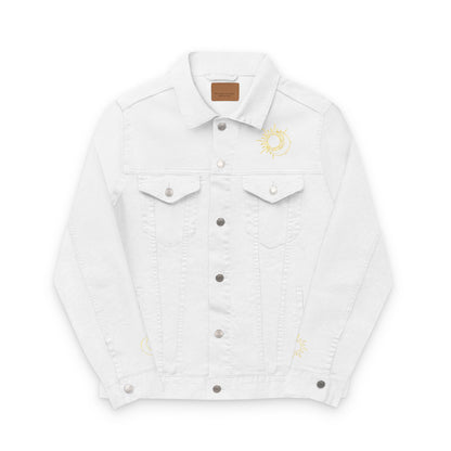 Sun & Moon Eclipse Denim Jacket ( Gold Embroidery)