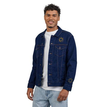Sun & Moon Eclipse Denim Jacket ( Gold Embroidery)