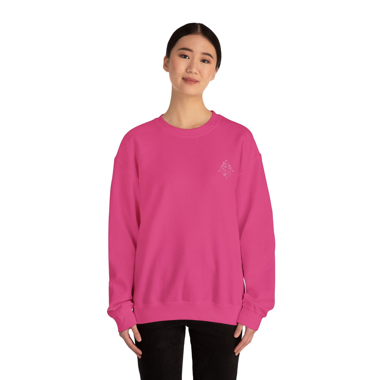 Heartled Crewneck Sweatshirt-Embroidery (Heavy Blend)