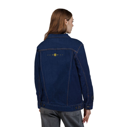 Sun & Moon Eclipse Denim Jacket ( Gold Embroidery)