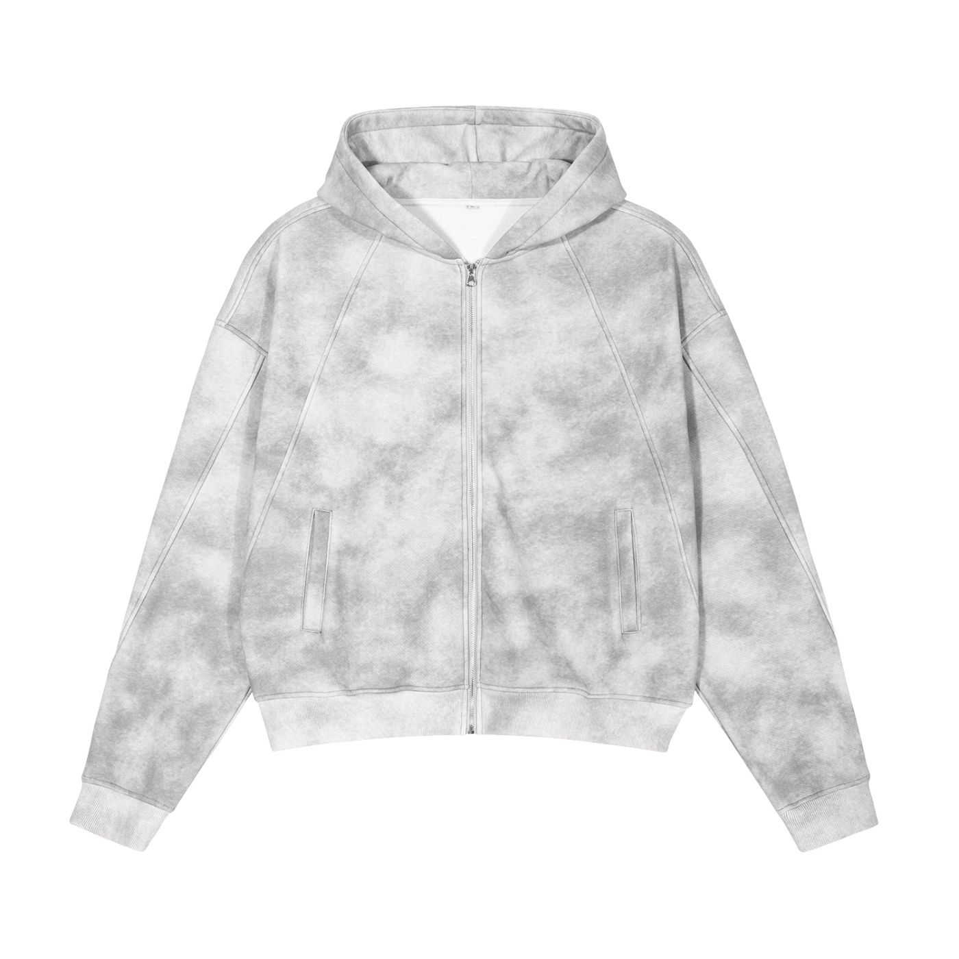 Silver Cloud- Zip-up Fleece Hoodie