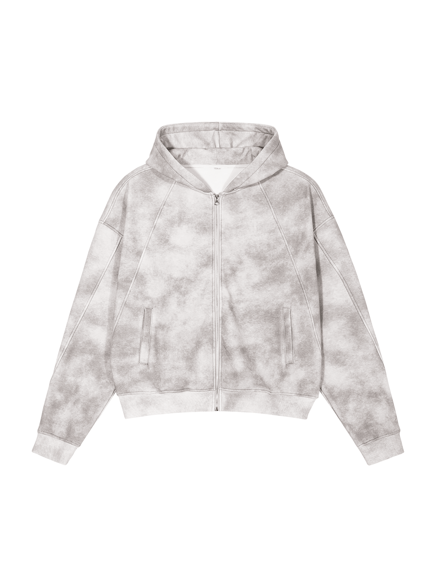 Silver Cloud- Zip-up Fleece Hoodie