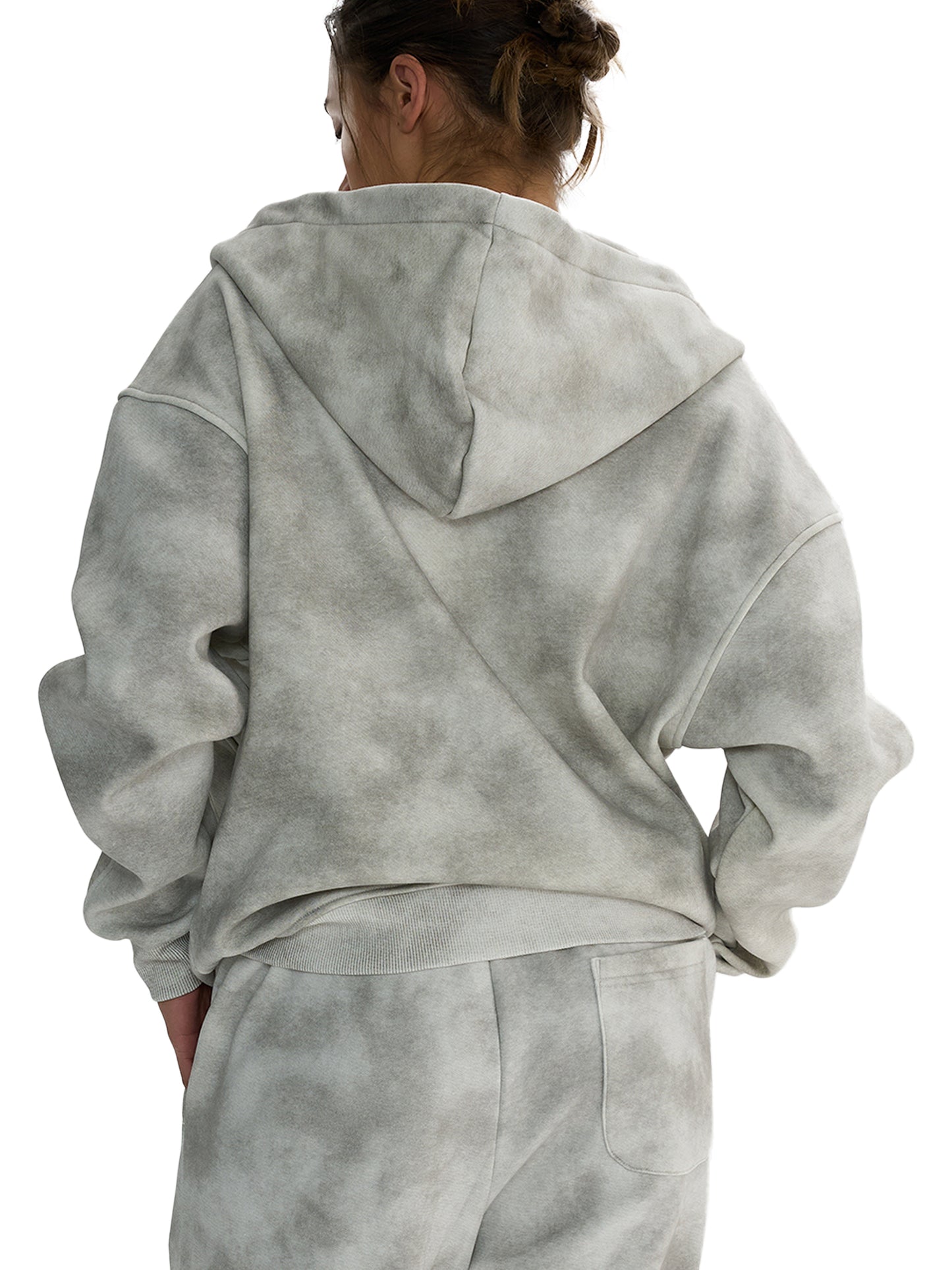 Silver Cloud- Zip-up Fleece Hoodie