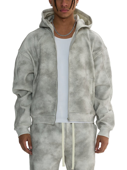 Silver Cloud- Zip-up Fleece Hoodie