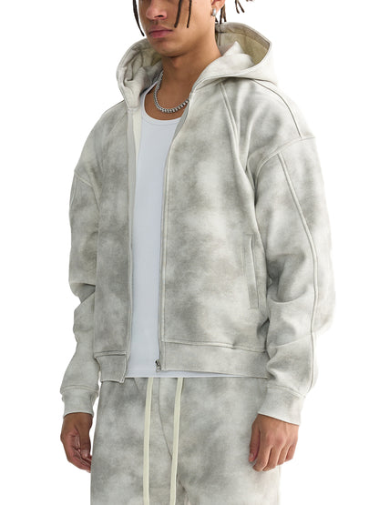 Silver Cloud- Zip-up Fleece Hoodie